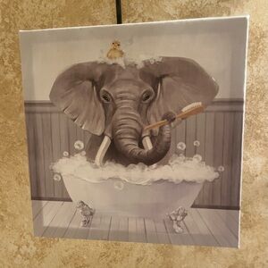 Elephant in Bathtub Wall Art